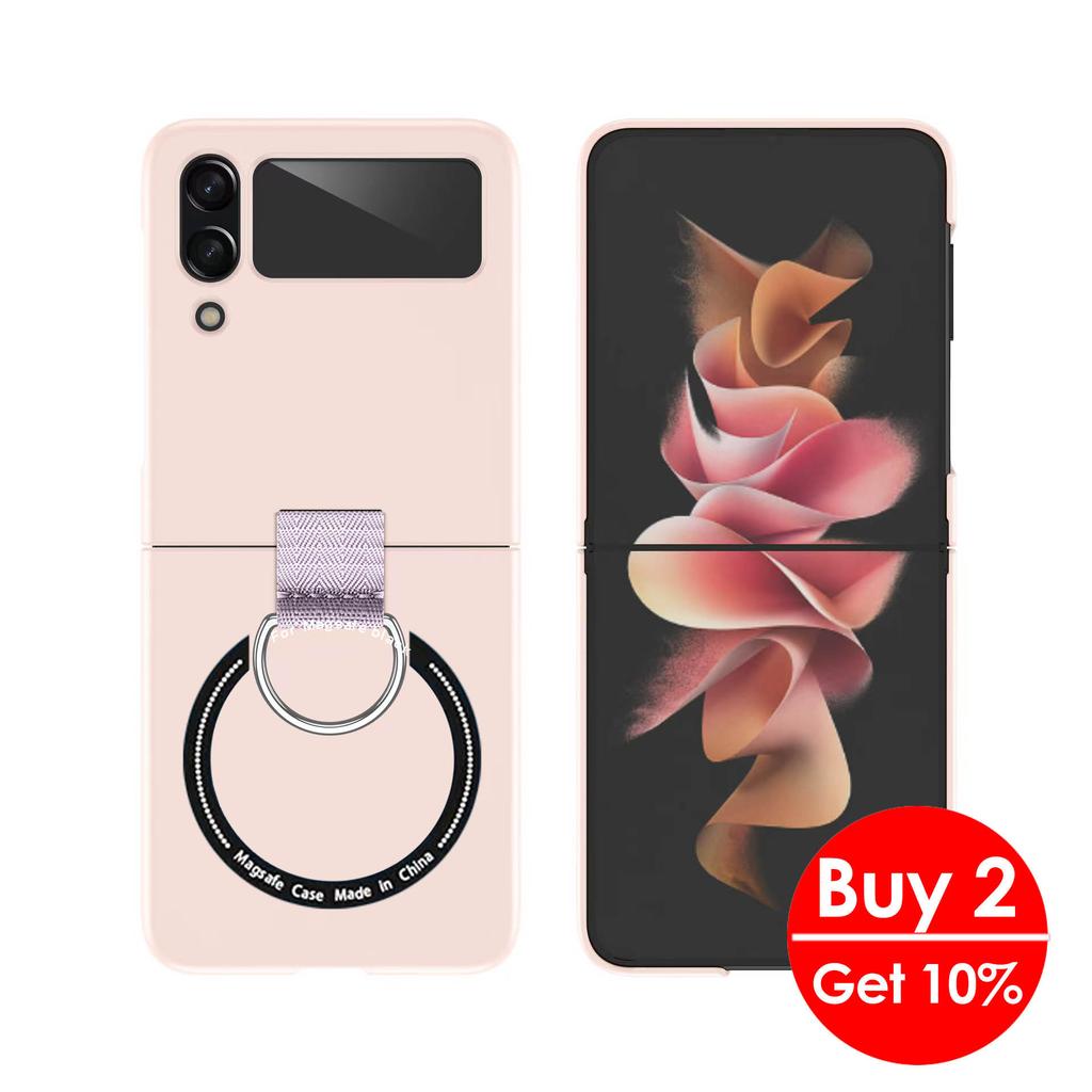 Anti-scratch Magsafe Ring Case for Samsung Galaxy Z Flip 6 5 4 5g Non-slip Holder Wireless Charging Cover for Samsung Z Flip3