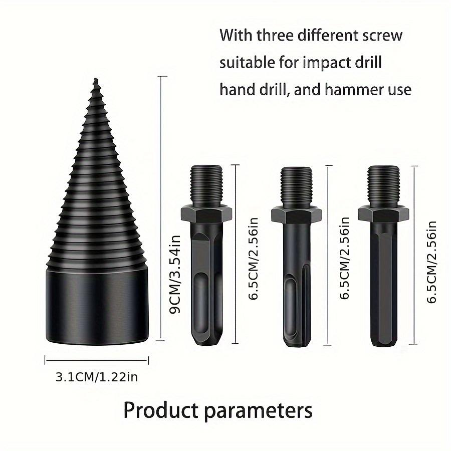 32mm Electric Drill Wood Splitting Attachment - Versatile Firewood with Circular/Square/Hexagonal Handles for Effortless Tree Splitting