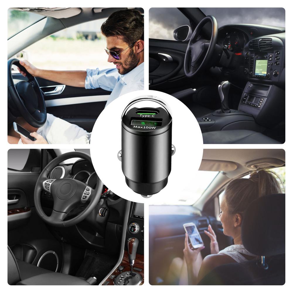 Car USB Charger 100w Car Cell Phone Charger Pd Qc 3.0 Dual Charging Outlet Charger Car Adapter USB Phone Charger For Cars Phone