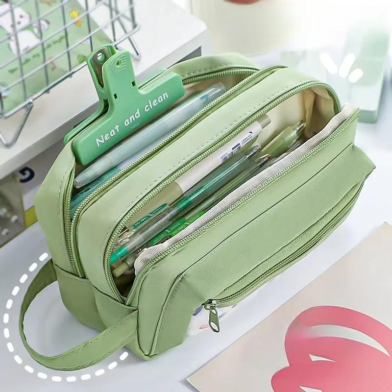 Transparent Pencil Case, Elementary School Stationery Box, Large Capacity, High Aesthetic Pencil Case