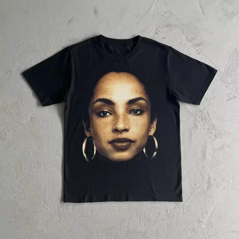 

Vintage 90 s Sade Adu Shirt Sade Rap Hip Hop 90 Unisex Printed Tshirt S-3XL Graphic Short Sleeve Shirt Men Women Summer S
