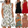 Women's Fashion Summer Spring Sleeveless O-Neck Casual Dresses
