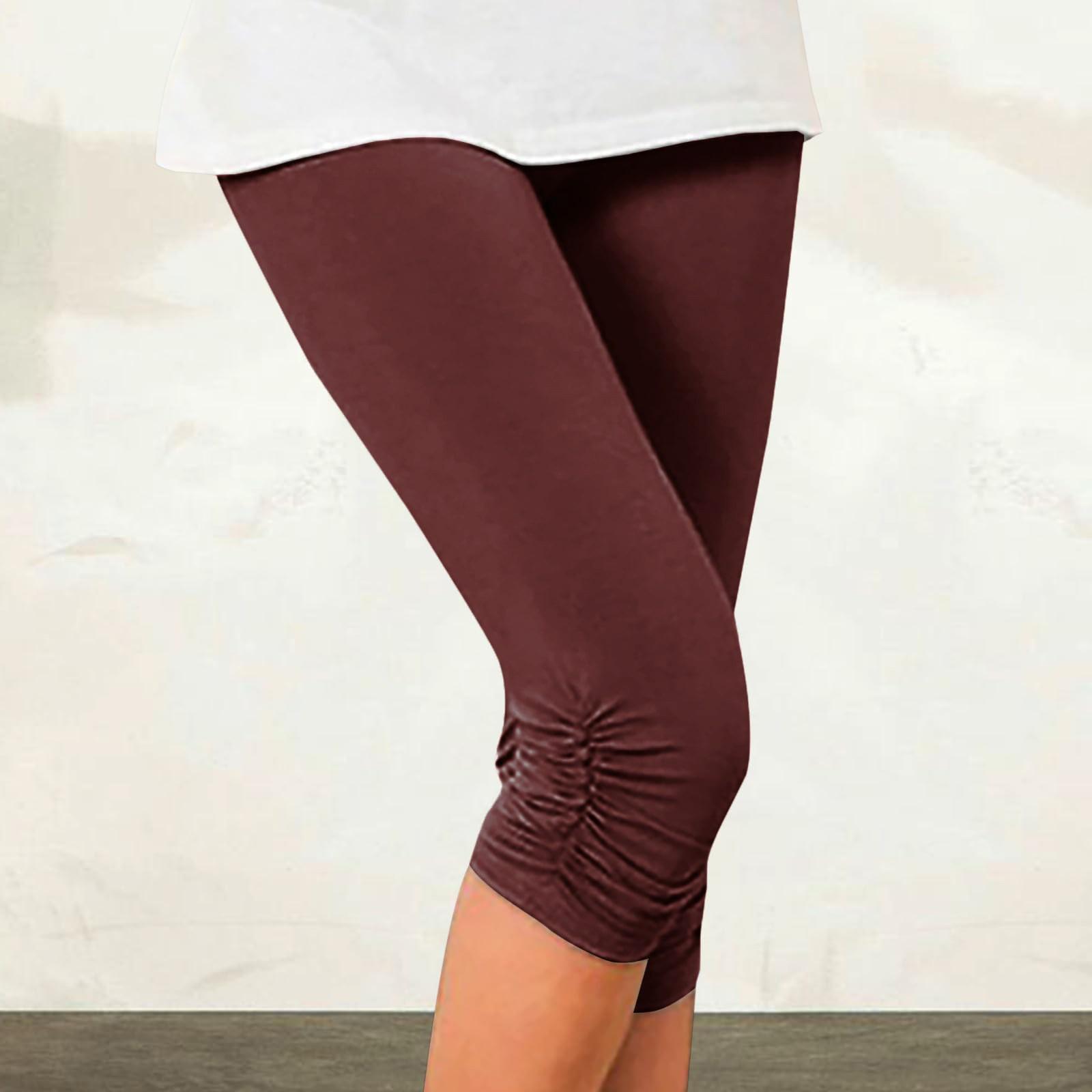 

Женские удобные эластичные укороченные плиссированные брюки до бедра XL винный