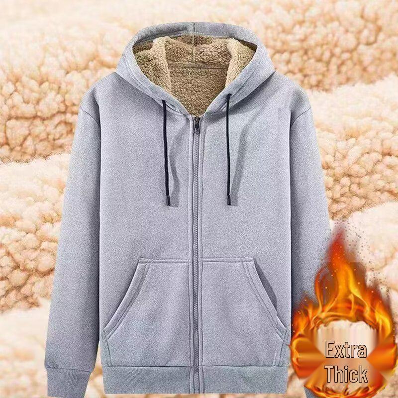 Men s Warm Hoodie Jacket - Trendy Loose Fit for Autumn/Winter XL