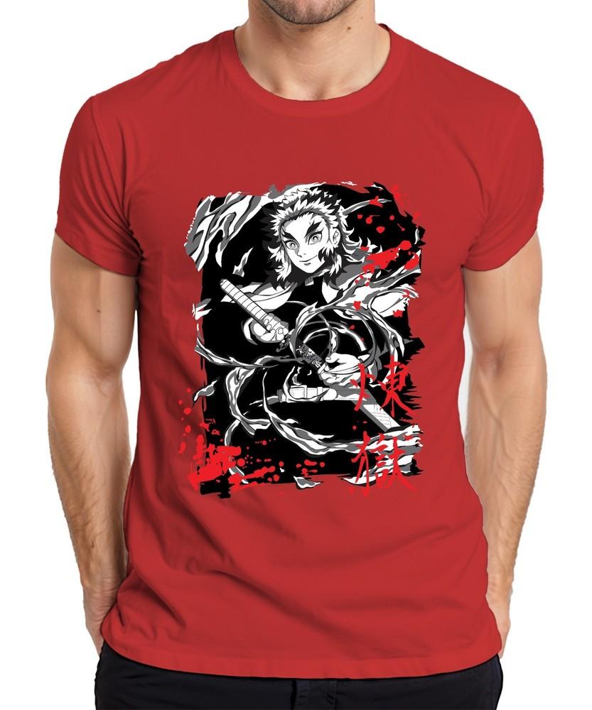 Rengoku Kimetsu No Yaiba Flames Sword Anime Fan Grunge Unisexs Tshirt