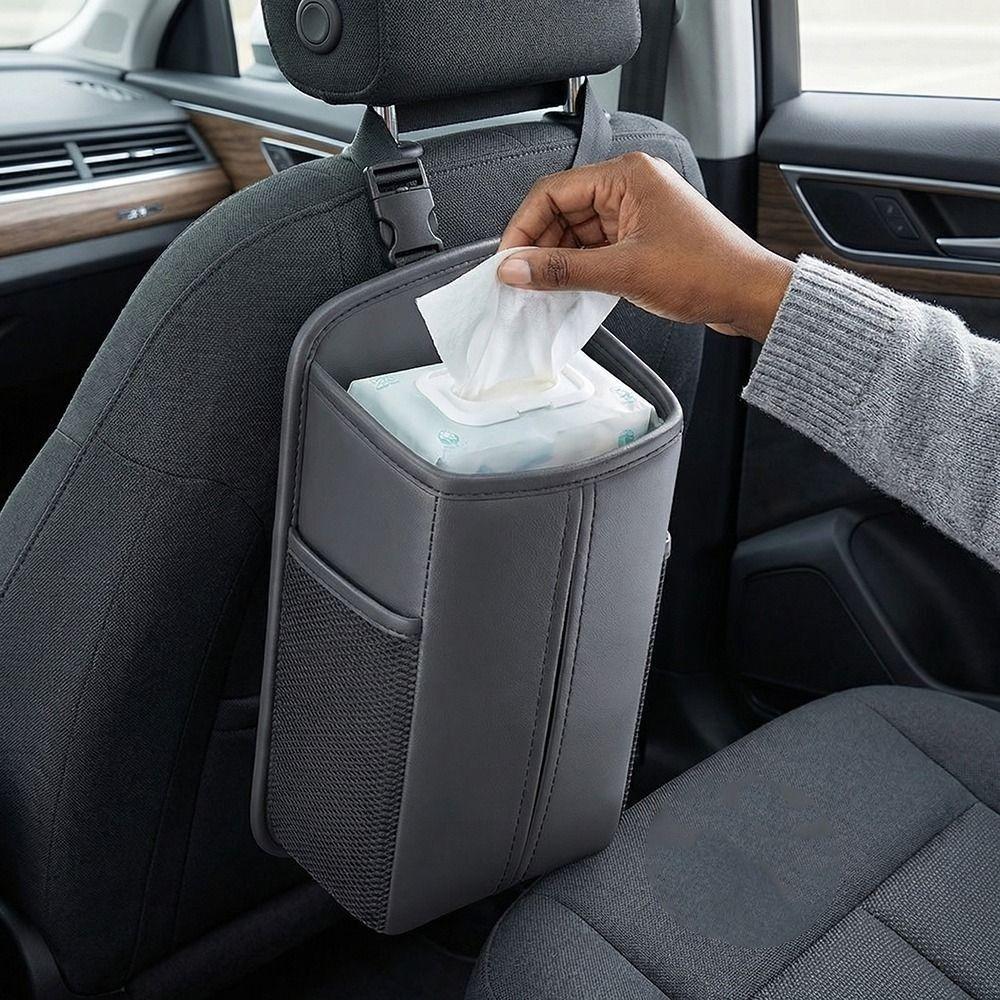 Folding Design Auto Interior Seat Organizer Center Console Tissue Bag  Car Storage
