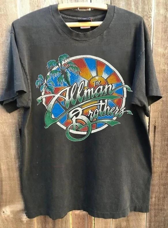 70s The Allman Brothers Enlightended Rogues Charcoal T shirt Unisex T-Shirt L