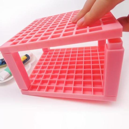 96 Slots Pen Holder Detachable Plastic Brush Holder Multi-functional Desktop Storage Organizer for Drawing Tools Pencils Office Supplies