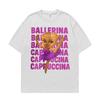 Funny Cute Coffee Ballerina Cappuccino T Shirt Fashion Kawaii Vintage Cartoon T-shirts Men Women Oversized Casual Cotton T-shirt