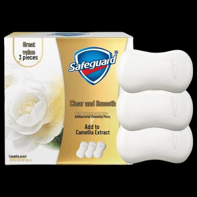 Safeguard Detoxifying Bar Soap with Camellia Extract, 3x100g