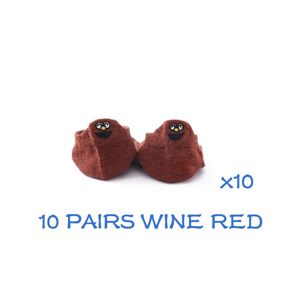 Lot de 10 paires Chaussettes courtes en coton pour homme avec broderie expression dessin animé drôle joyeux kawaii couple chaussettes calcetines