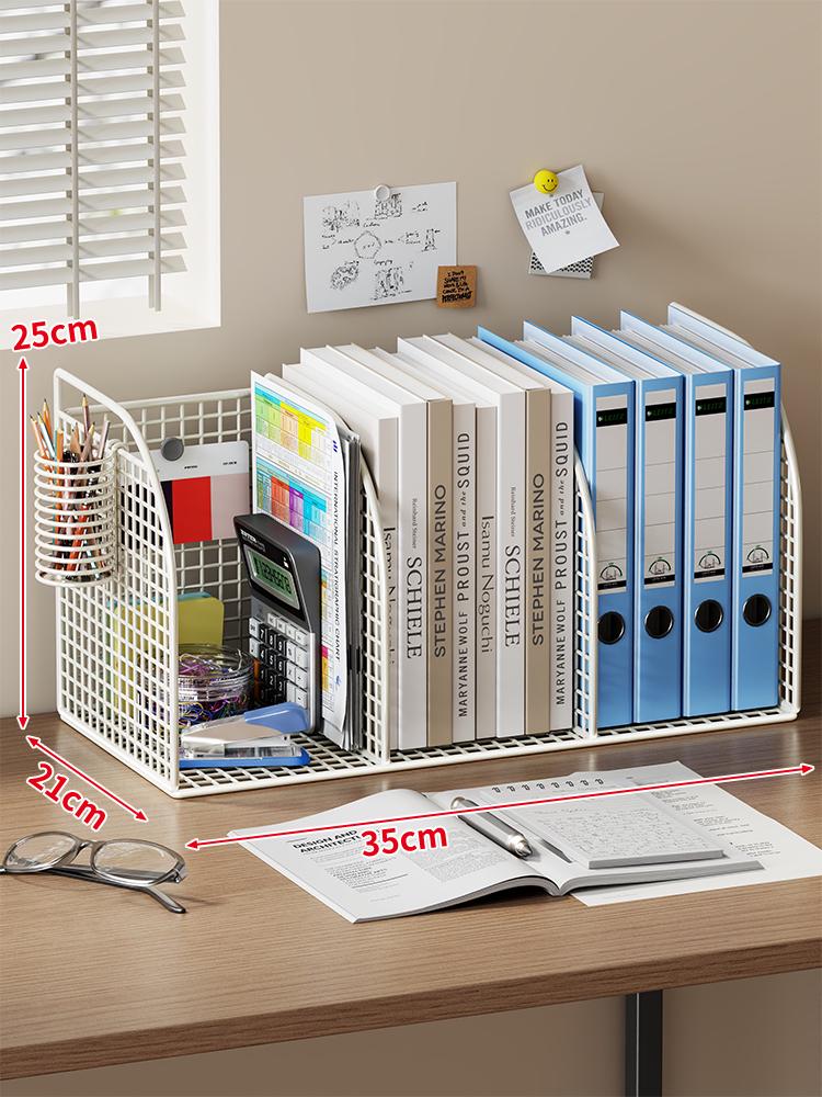 Schreibtisch-Akten- und Buchorganisator: Bücherregal, Regal, Buchstütze, Aktenaufbewahrung, Archivbox