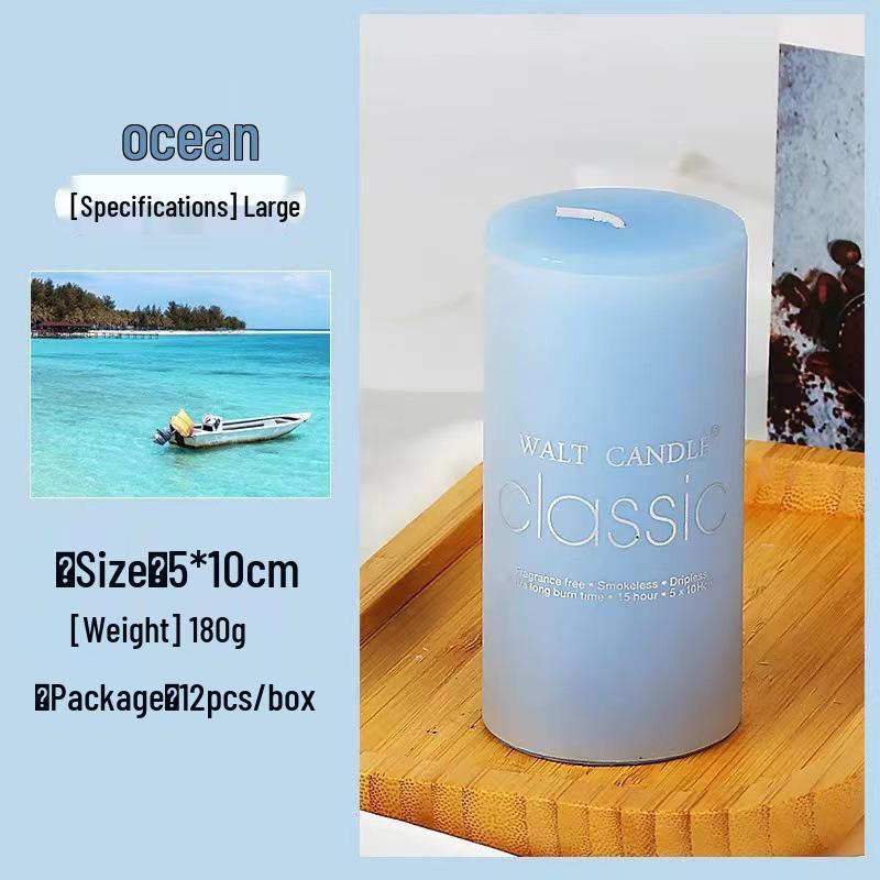 Colorful Cylindrical Scented Candles - Smokeless for Emergency, Weddings, Birthdays, and Church or Hotel Décor