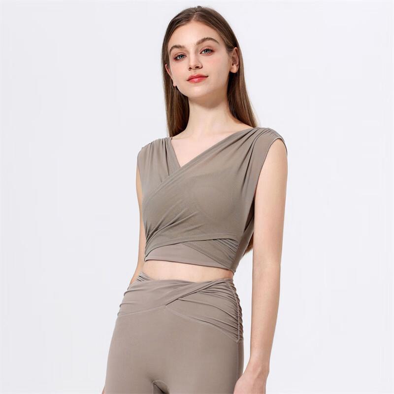 Женский спортивный топ-бра 2-в-1 с набивкой для йоги WEZHO