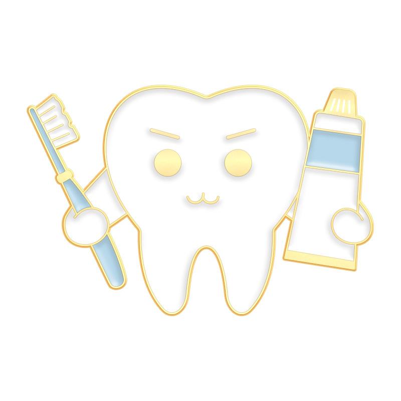 Zdrowie Jamy Ustnej Zębów Emaliowane Przypinki Plomba Bandaż Szczoteczka do Zębów Pasta do Zębów Dentysta Broszka Klapowa Plecak Odznaka Biżuteria Prezenty dla Przyjaciół
