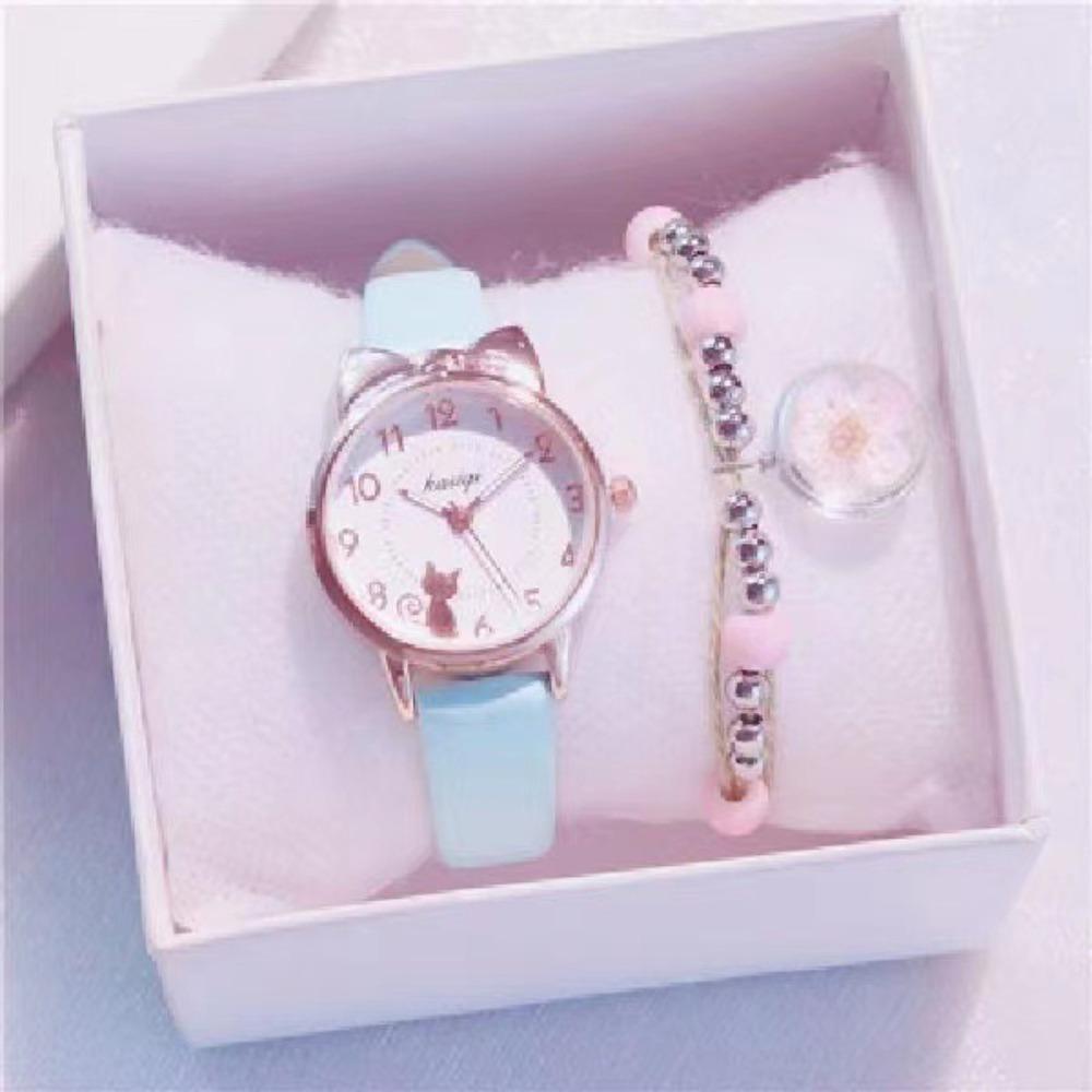 Quartz Watch, Women's Model, Seven-point Cat, Six-point Cat, Love Luminous Needle Student Watch