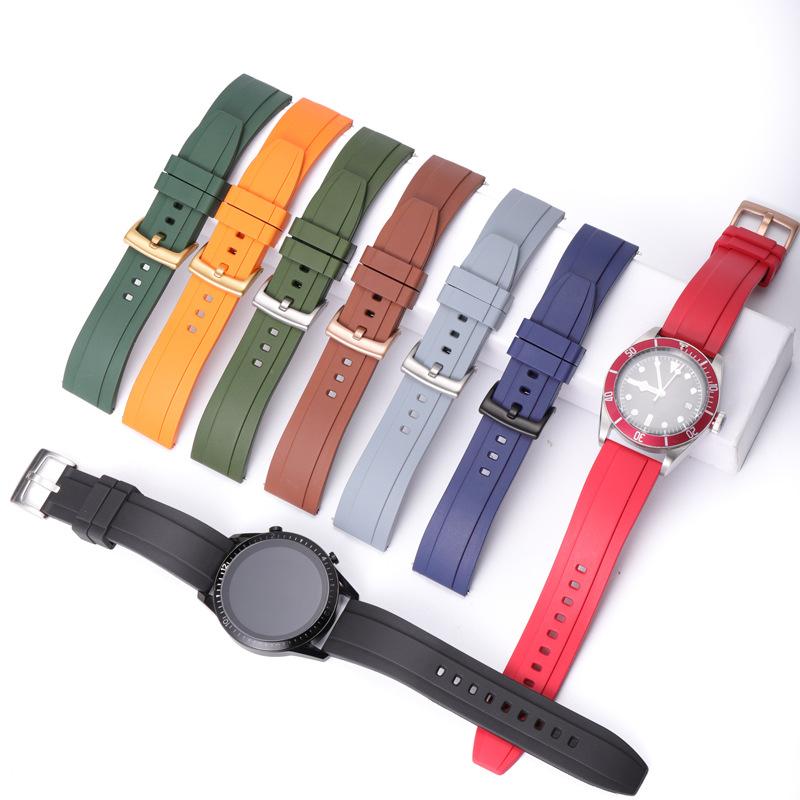 Fluororubber Watch Strap CompatibleGT2Universal Watch Band Style Waterproof Smart Rubber Watch Band for Men and Women20mm22mm 20-18mm оливковое зеленый