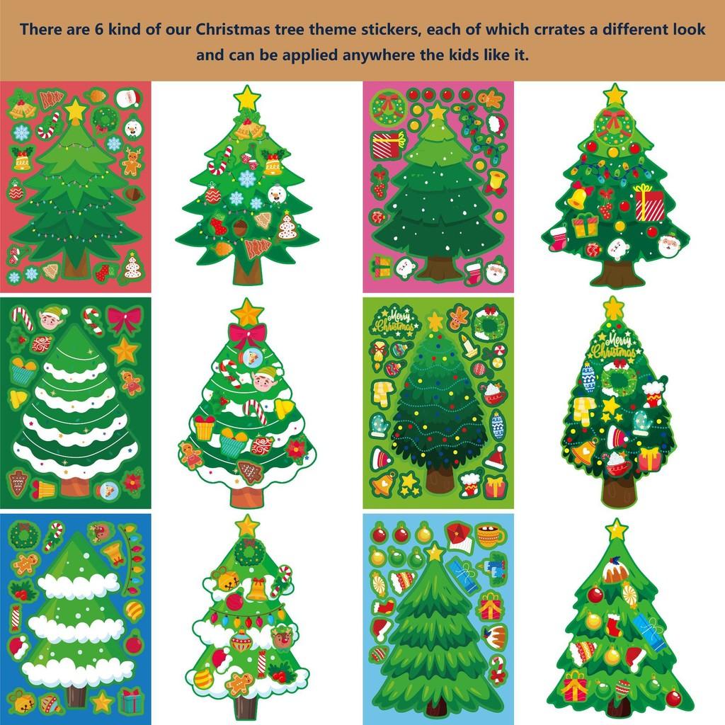 Whimsical And Fun Cartoon Christmas Tree Stickers For Kids Family Interactive Holiday Activity