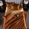 Double-Sided Washable Silk Bedding Set: Sheet, Duvet Cover, Bed Skirt