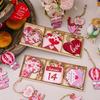 Charming Pink Wooden Love Heart Hanging Decorations For Valentine's Day Home Decor