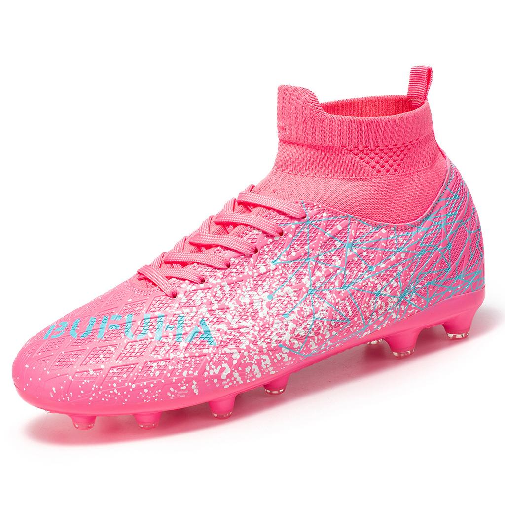 High-top Football Shoes New Long Spike Shoes Youth Outdoor Lawn Football Game Player Training Shoes