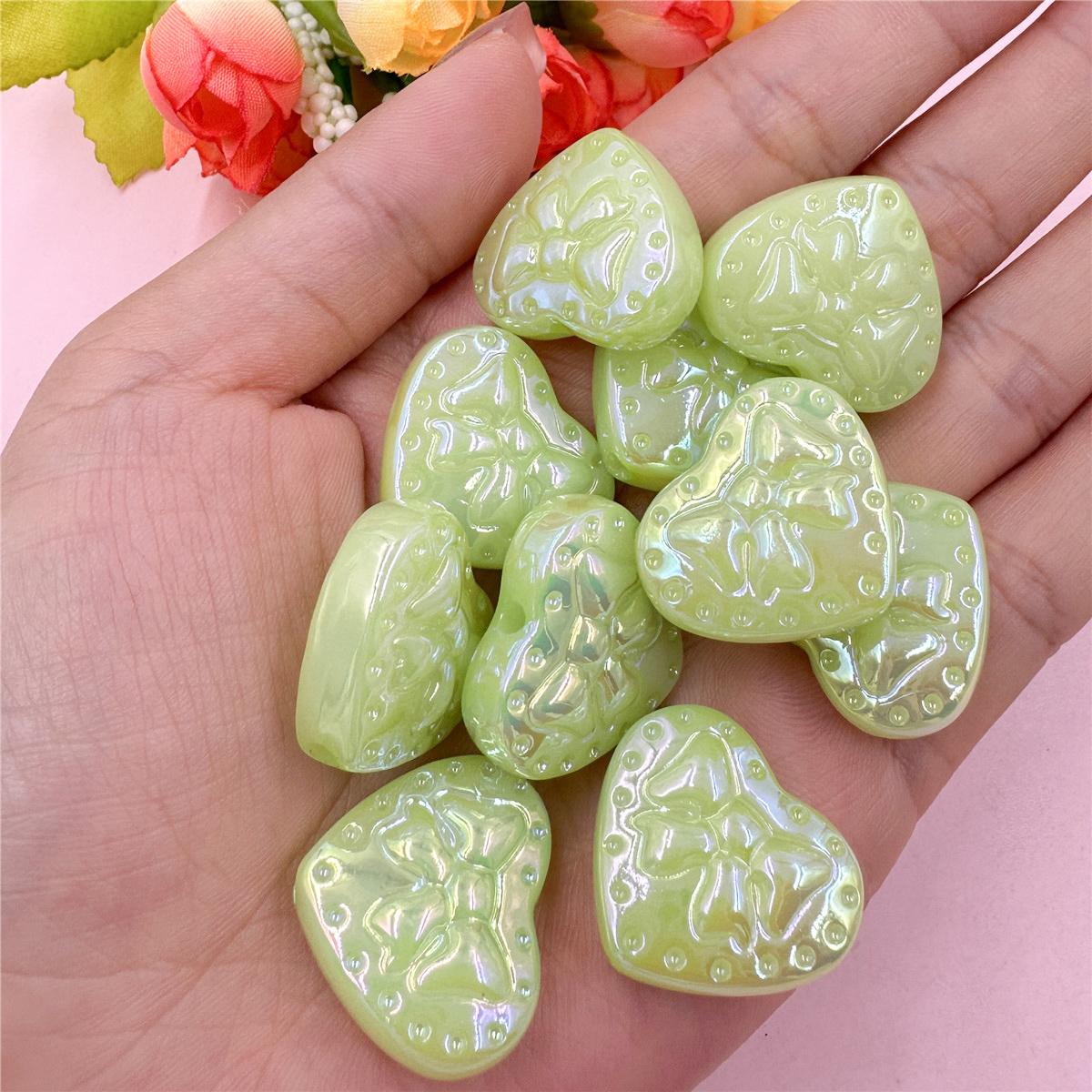 

10 шт. 25*21,2 мм ярких цветов, модные акриловые сердечки-разделители, свободные бусины, ожерелье, серьги «сделай сам», аксессуары из материала с отверстием зелёный