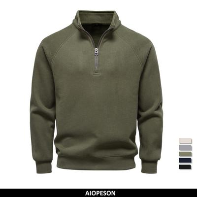 AIOPESIN Merk Heren Winter Thermische Trui Katoen Rits Slim Fit Thermische Onderlaag Top Luxe Softshell Pullover Sweatshirt