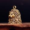 Lucky Brass Handicraft Lion Head Bell Key Car Button Wind Bell Sect Bronze Bell Creative Gift Fengshui Home Pendant
