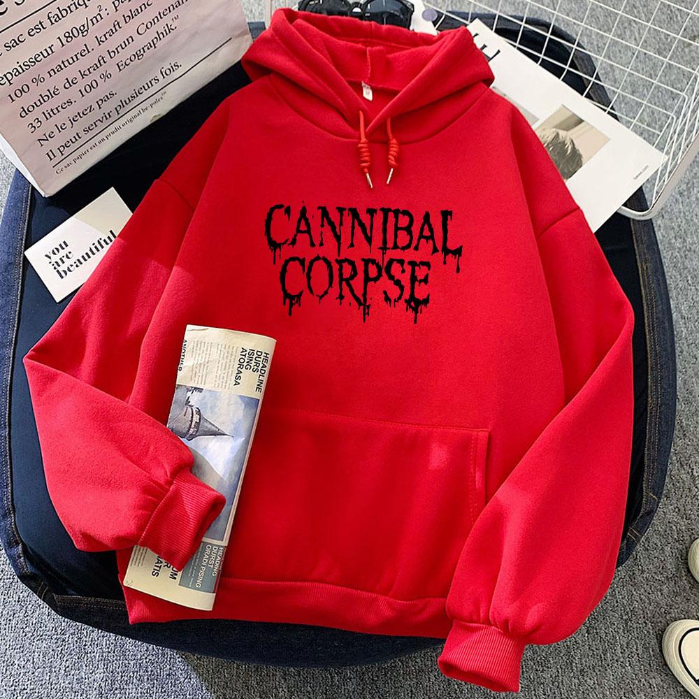 

CANNIBAL CORPSE Толстовки з літерним принтом Жіночий/чоловічий одяг Повсякденні пуловери з довгим рукавом і капюшоном Feminino Winter Sudadera Top XXXL червоний