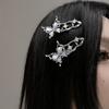 1pc Irregular Shape Cat Eye Zircon Hair Clips Butterfly Design Hair Barrettes  Casual Style