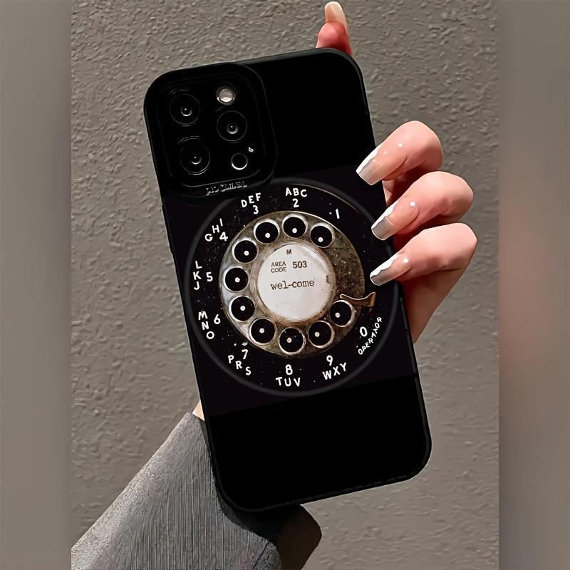 Retro Dial Phone Pattern Phone Case Suitable for iPhone 17 16 15 14 13 12 11 Pro/Max/Plus Anti Drop and Shockproof Back Cover