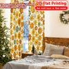 2Pcs, 2D Flat Printing Curtains (Without Rod) Floral Harmony Christmas Holiday Curtains With Digital Printing Yarn Curtains