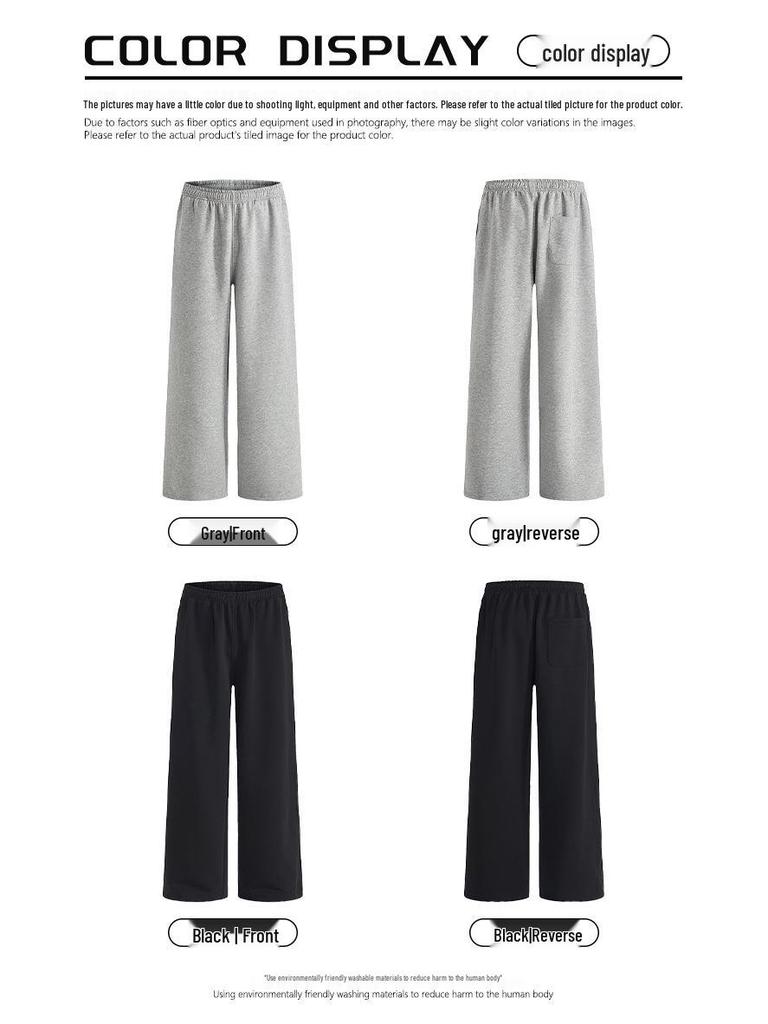 LKTM Unisex Grey Casual Wide-Leg Sweatpants
