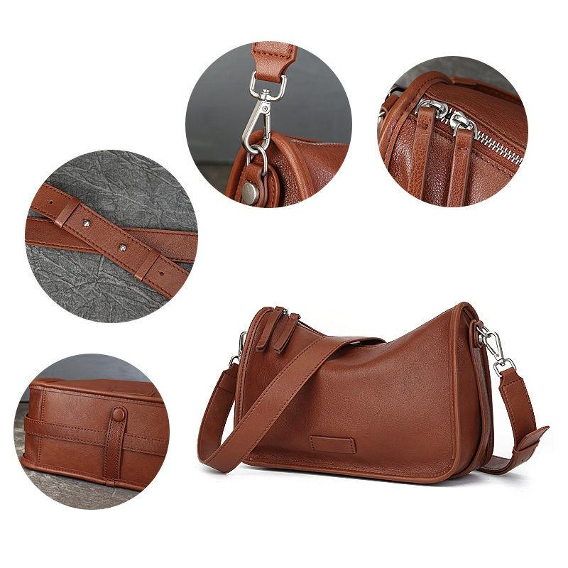 Genuine Leather Handbags for Women Fashion Vintage Design Messenger Bags Classic Phone Bag Purse