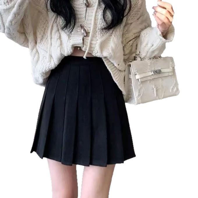 Übergröße Retro Woll Karo Faltenrock - Amerikanischer & Koreanischer Stil