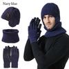 3Pcs/set Soft Touch Screen Gloves Warm Ear Protection Cap Winter Beanie Hat Scarf  for Men Women