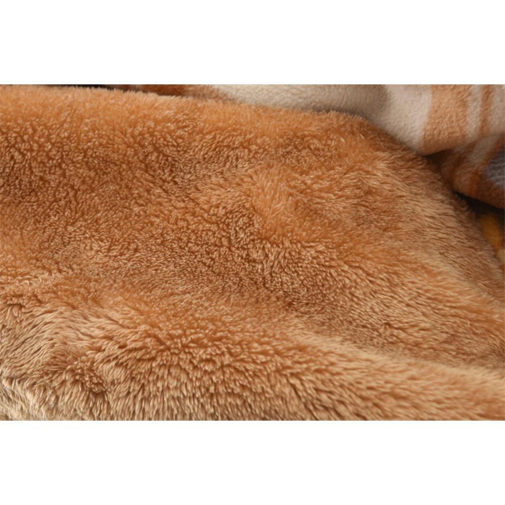 Flannel Blanket Snap Blanket Office Shawl Blanket Sofa Blanket Quilt Plaid Shawl Thickened Cape