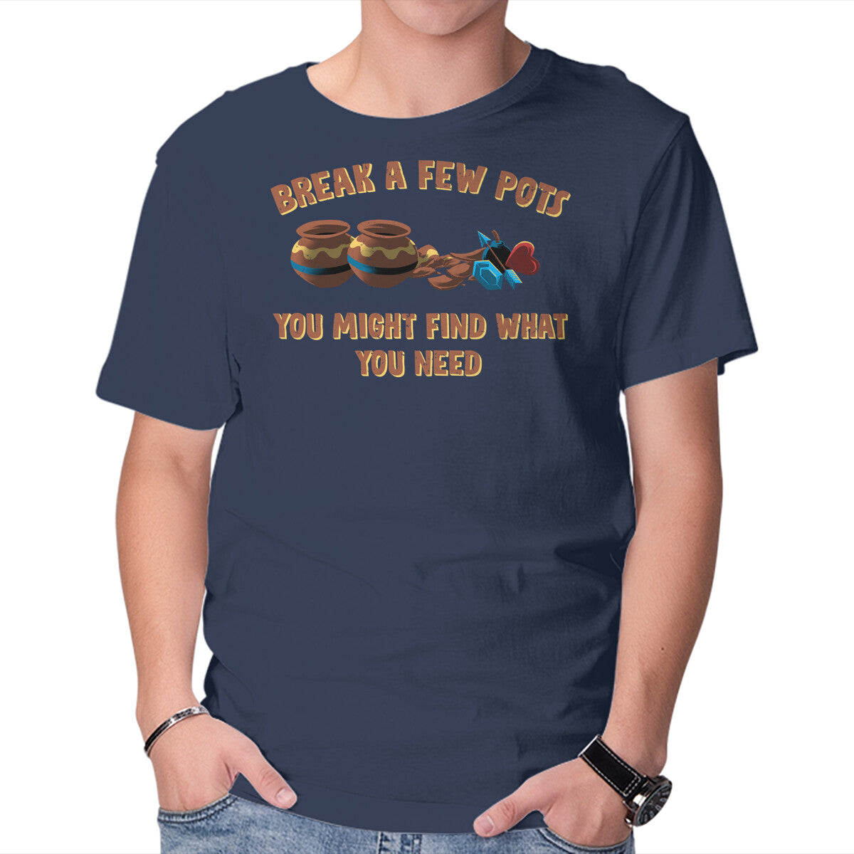 Unisex Crew Neck T-Shirt Break A Few Pots Graphic Short Sleeve Casual Tee XXXL