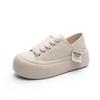Big Head White Shoes Bread Shoes Women's Spring New Women's Shoes Sports and Leisure Versatile Board Shoes Round Head Single Shoes