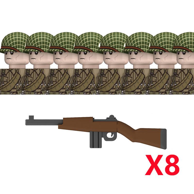 WW2 US 101st Airborne Division Military Soldeirs Building Blocks Air Force Army Infantry Bazuca Weapons Accessories Bricks Toys