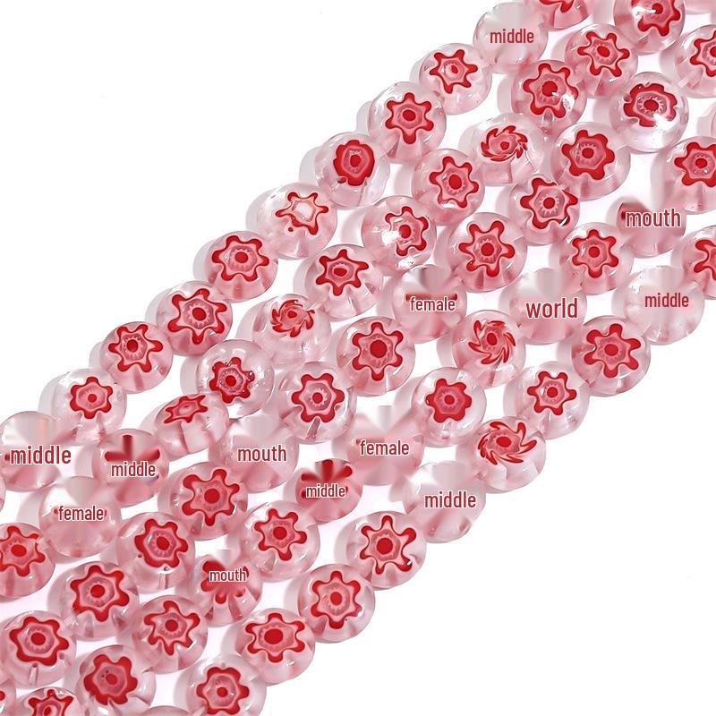 Thousand Flower Glazed Flat Beads for DIY Bracelets, Necklaces, and Earrings