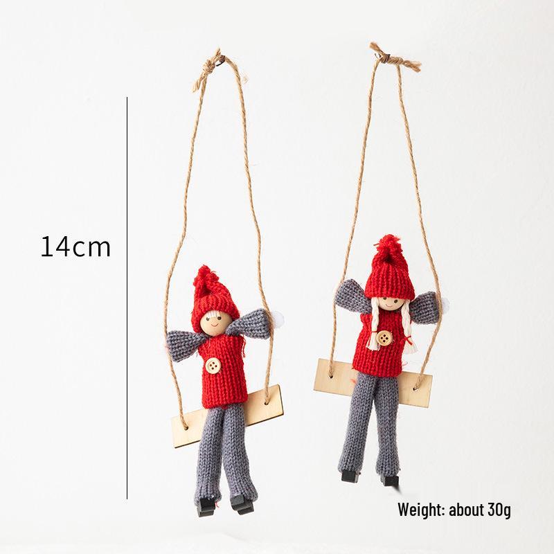 NUCHI Christmas Felt Climbing Santa Fireplace Pendant Decoration