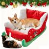 Christmas Sleigh Dog Bed for Cats Festive Cozy Insulated Nest for Winter Holiday Puppy Animal Calming Sleeping Cat Cold Weather Nights Cozy Indoor