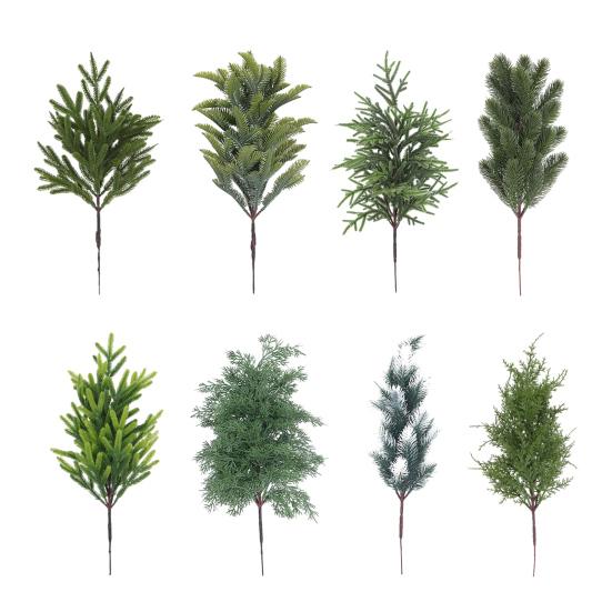 Künstliche Norfolk-Kiefer Grünpflanzen Stiel Falscher Zweig UV-Beständig Künstlicher Kiefernnadel-Pick Weihnachtsfeiertag