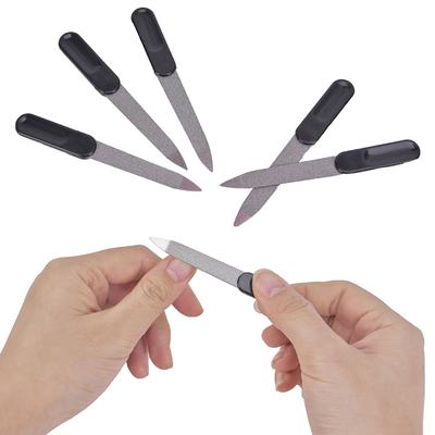 1/3 Stück Kunststoffgriff Metall Doppelseitige Nagelfeilen DIY Maniküre Pediküre Werkzeug