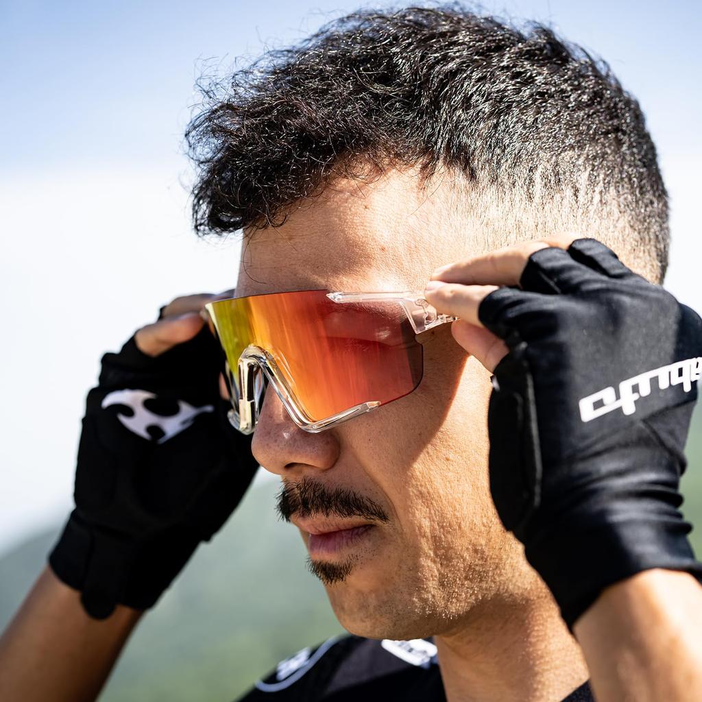 OGK KABUTO Bicycle Sunglasses 122PH Earth Clear Photochromic Blue/Red