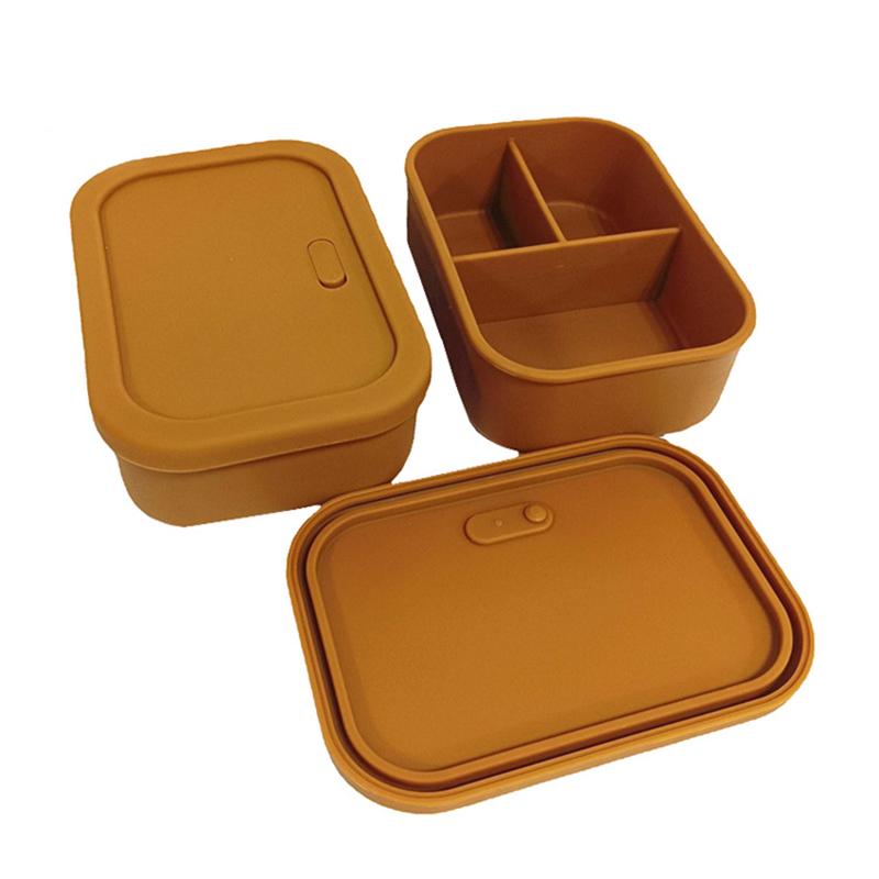 Silicone sealed fresh-keeping lunch box storage box, three compartment food grade complementary food box