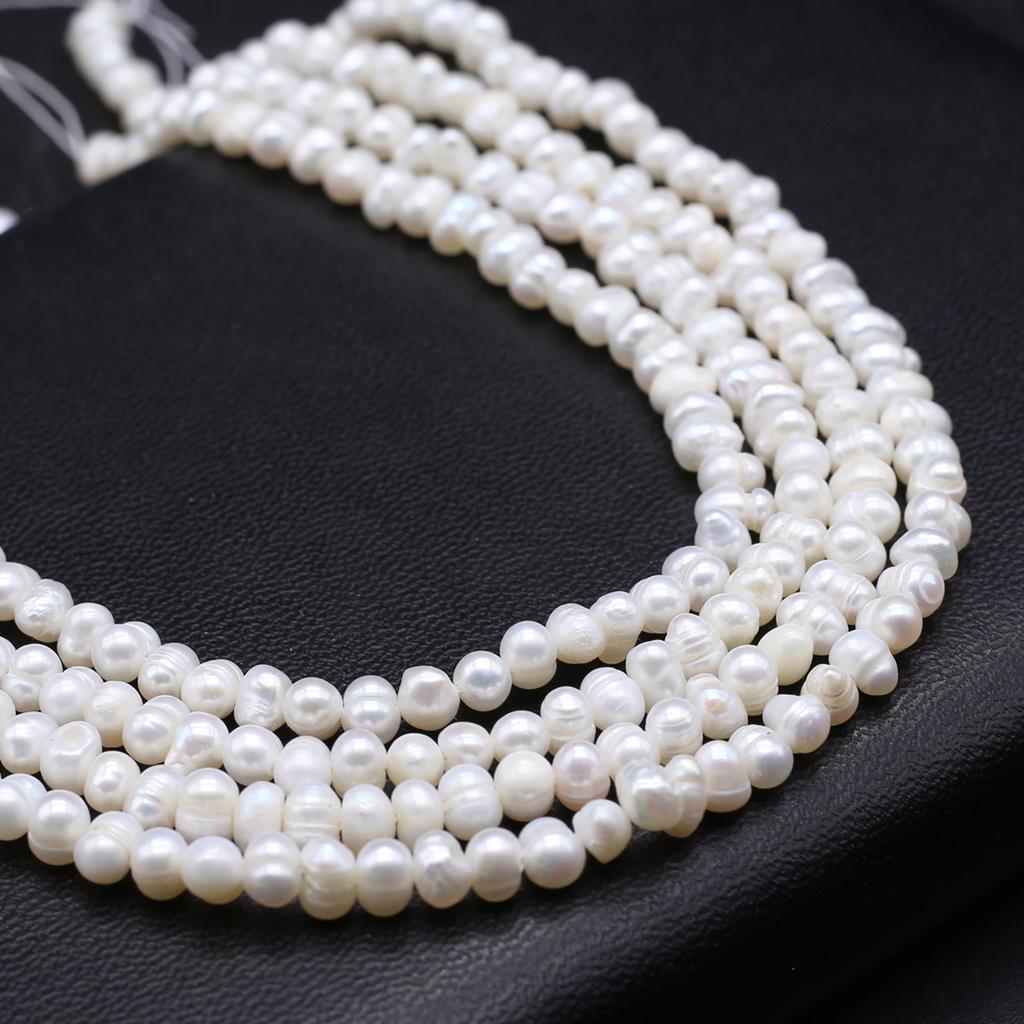 1String, White Natural Freshwater Pearls Beads, 3-4mm, for DIY Jewelry Making, Unique Birthday Party Wedding Crafts, 36cm