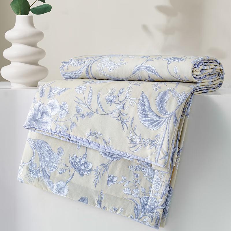 

Mercury Home Textiles Хлопковое летнее одеяло с цветочным принтом и антибактериальным покрытием