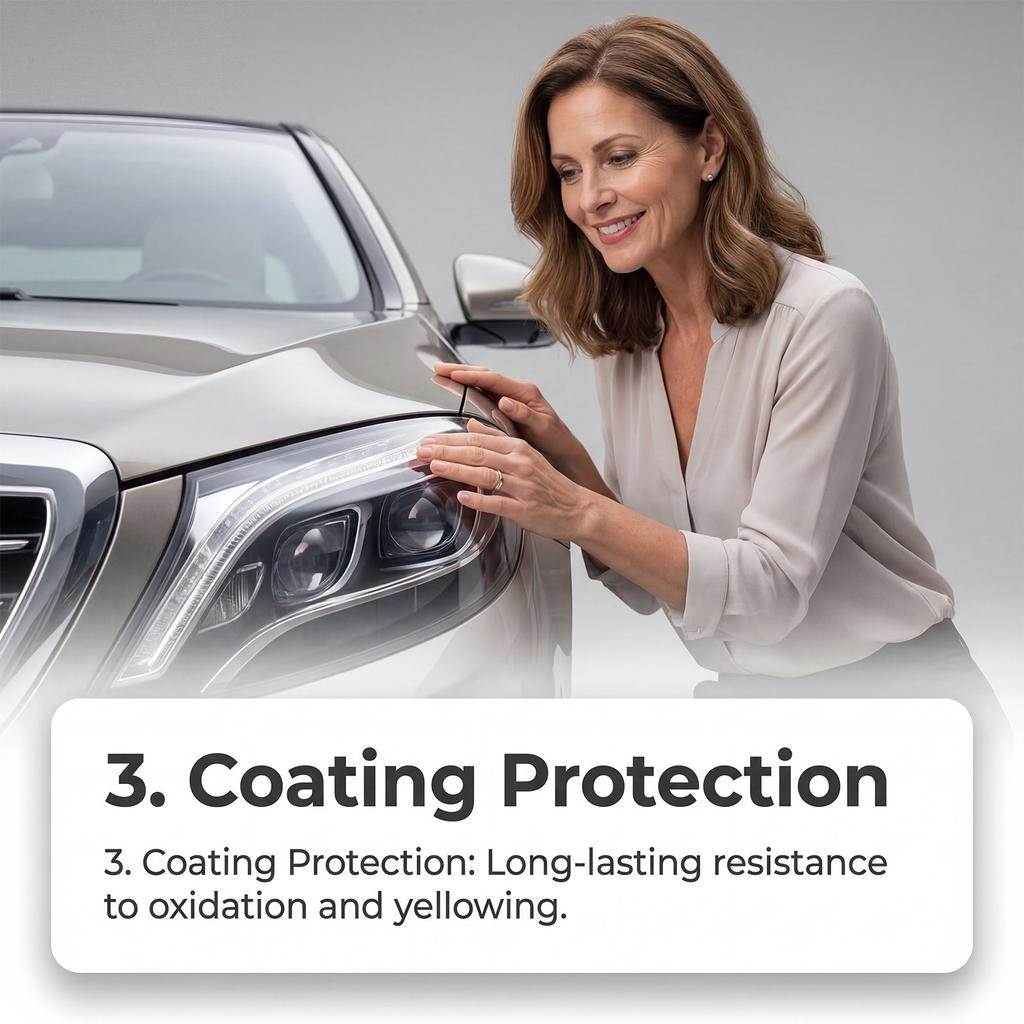 Headlight Restoration Kit Polishing Compound 100ML Protective Agent 20ML Sponge Towel Included for Automotive Headlight Lens Maintenance